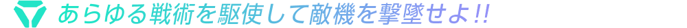 あらゆる戦術を駆使して敵機を撃墜せよ！！